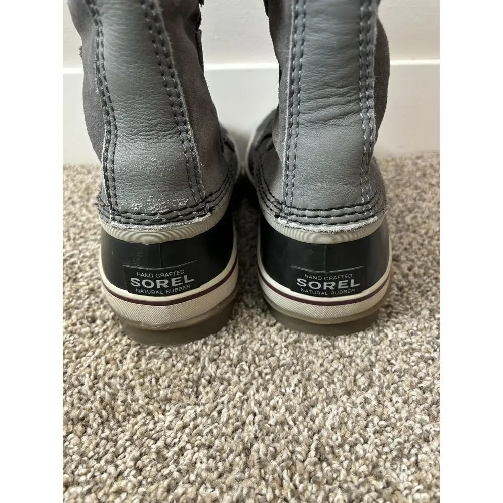 Sorel Gray Faux Fur Lace-Up Winter Boots
